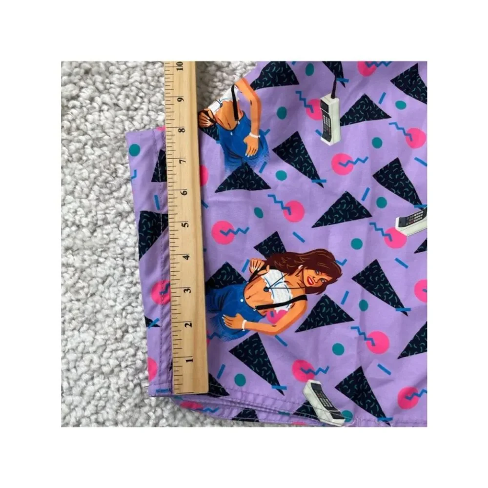 RSVLTS Purple Kelly Kapowski Saved By The Bell Swim Shorts Mens XL